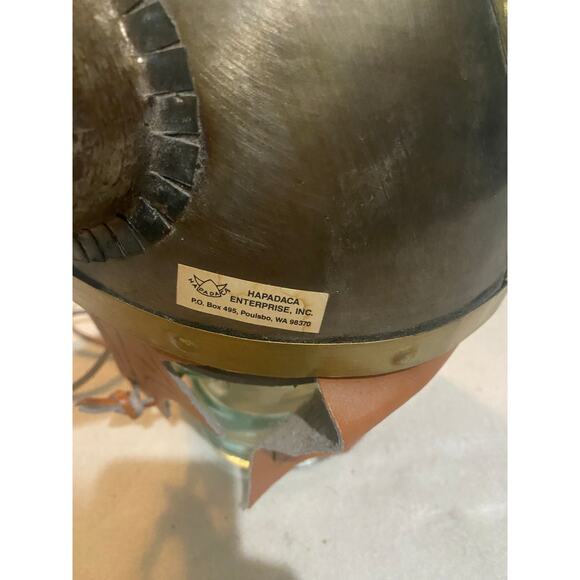 Hapadaca Enterprises Hand Made Viking Helmet Replica Steel and Real Horns - Picture 4 of 10